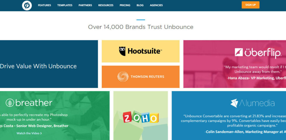 social proof example by unbounce