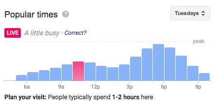 google my business popular times