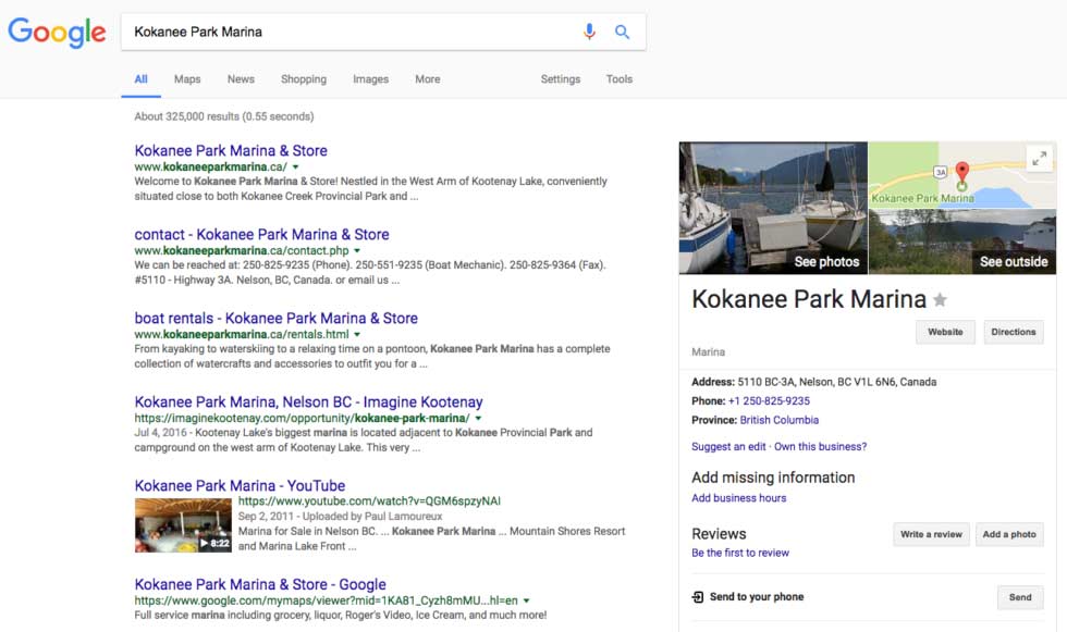 google my business knowledge panel