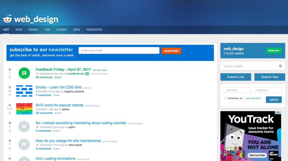 Reddit.com/r/web_design/ screenshot