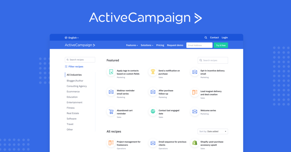 ActiveCampaign Marketing Automation Dashboard