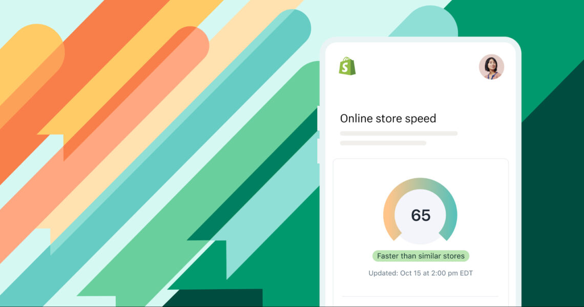 Shopify Online Store Speed Score on mobile device.