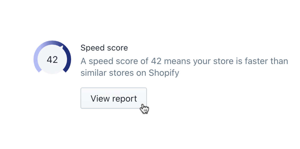 Shopify's Store Speed Report - Score example