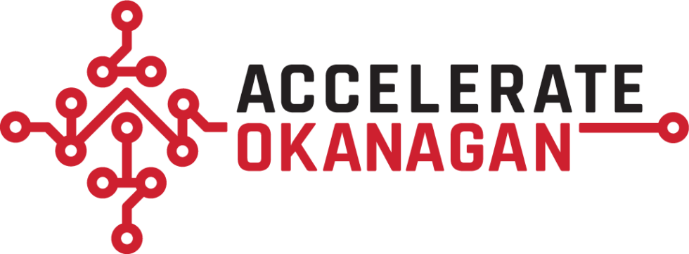 The Accelerate Okanagan logo in black and red, where Navigator Multimedia's offices are based.